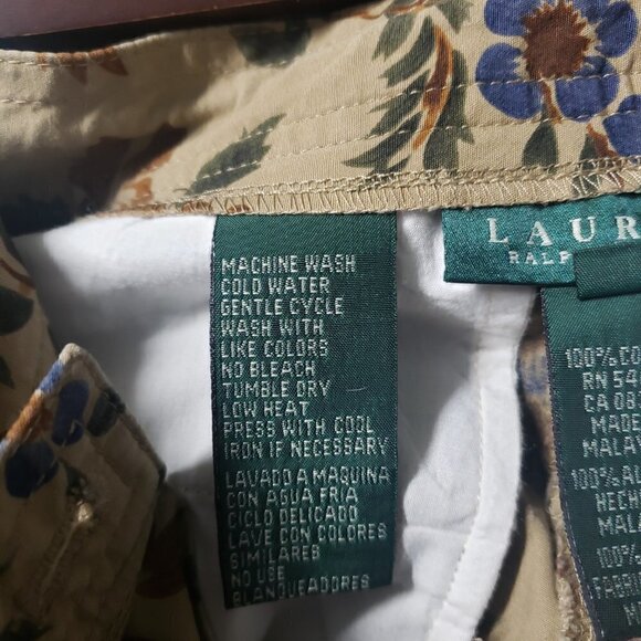 Lauren Ralph Lauren Floral Ankle Pants - Tan and Brown - Picture 10 of 13